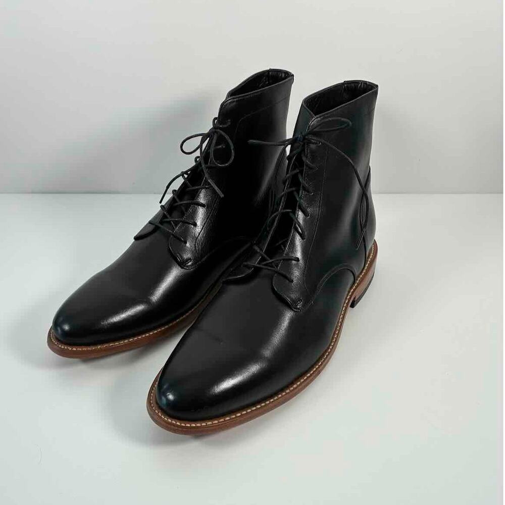 Nisolo Men's Luciano Lace-Up Dress Boot in Black Leather - Size 13
